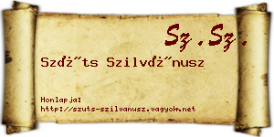 Szüts Szilvánusz névjegykártya